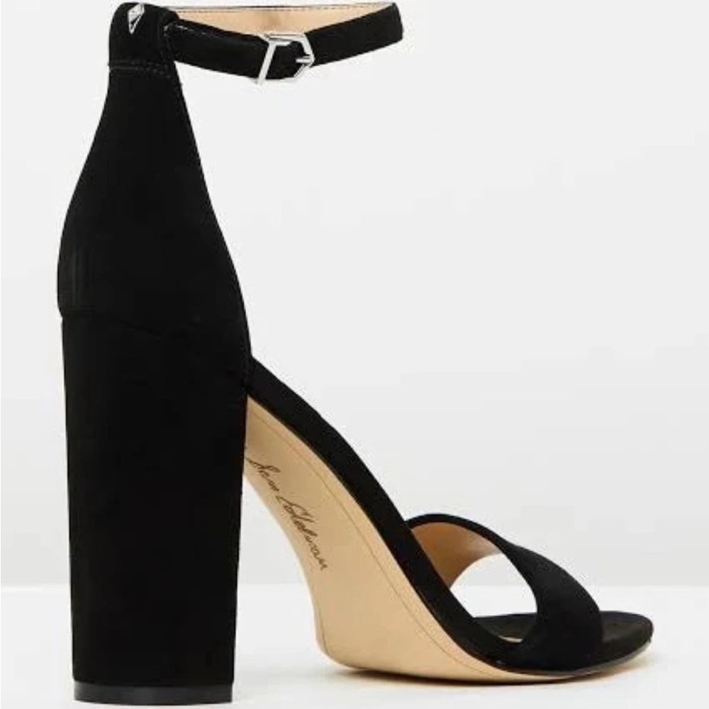 Sam Edelman Black Suede Women's Block Heeled Sandals - Picture 3 of 12
